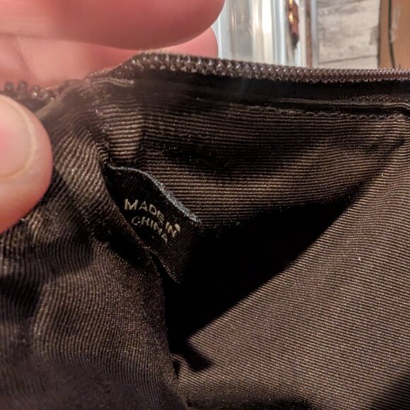 Vintage Coach Brown Suede Leopard Patchwork Wristlet 7"x4" - Picture 9 of 11